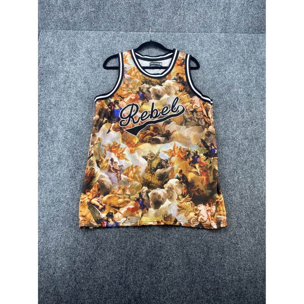 Rebel Minds Renaissance Angel Cherub Mesh Basketball Jersey Mens XL Multicolor